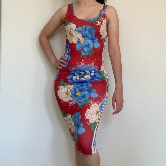 adidas Dresses & Skirts - Adidas Originals Farm Floral Chita Midi Dress S